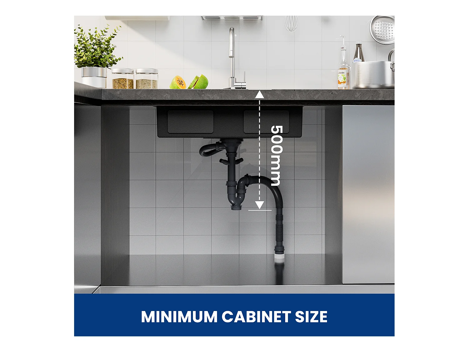 Cecipa max Évier de Cuisine 1 Cuve 70×44×21 cm + Egouttoir + Vasque - Évier Inox de Cuisine Évier de Cuisine Encastré Brossé,EU Modèle