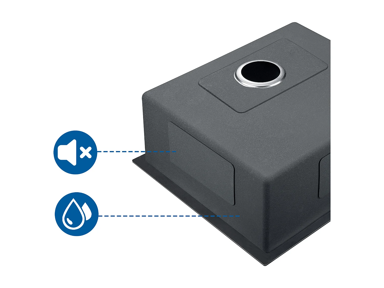 50*43*18CM Einzelbecken Edelstahl-Küchenspüle mit Seifenspender + Küchenmischbatterie aus Edelstahl 304, 360° schwenkbar, Schwarz