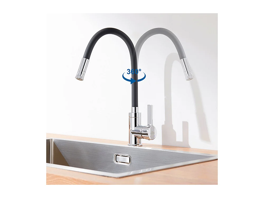 Aanrecht 1 Bak 62*45*21CM, RVS PVD Nano Wastafel, Zwart + Keukenmengkraan ZwartFlexibel, opklapbare keukenkraan, met 2 soorten jets