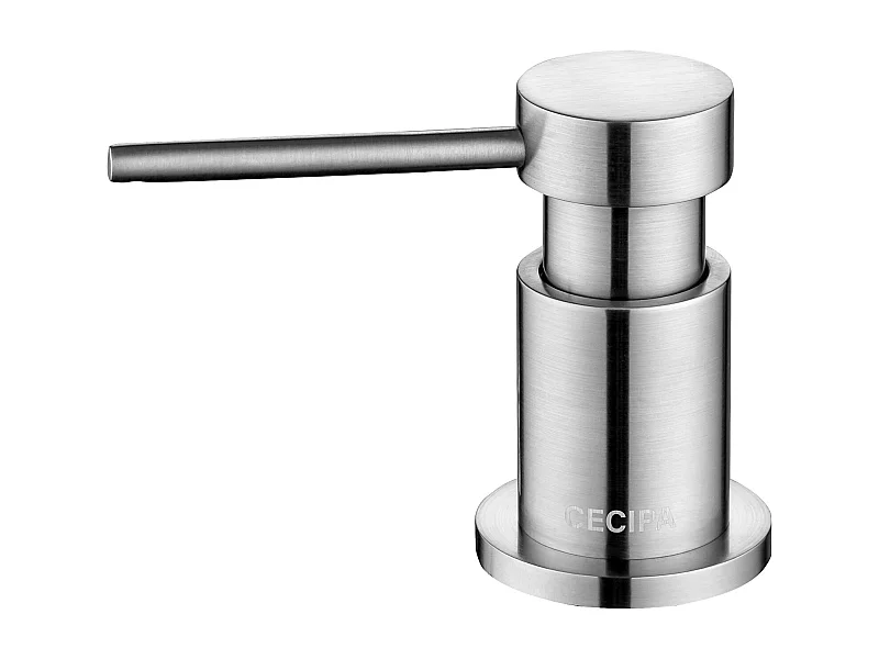 Brossé Distributeur de Savon de Cuisine avec Récipient de 300ML + Tuyau d'extension en Silicone de 1,25M-Distributeur de Savon pour Evier de Cuisine