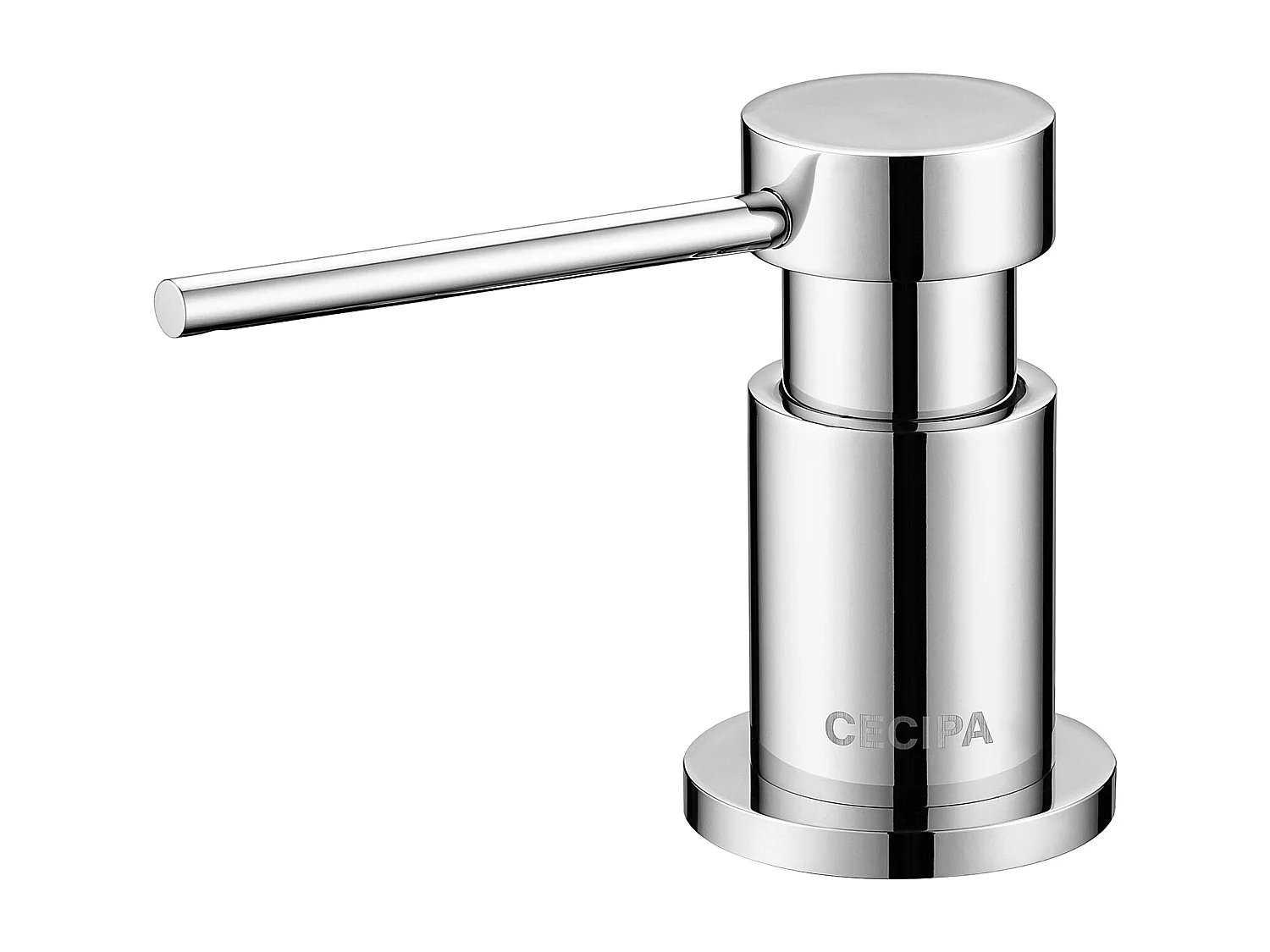 Cecipa MAX Seifenspender für die Küche, Chrom, Seifenspender für die Spüle mit 300 ml Behälter + 1,25 m Silikon-Verlängerungsschlauch
