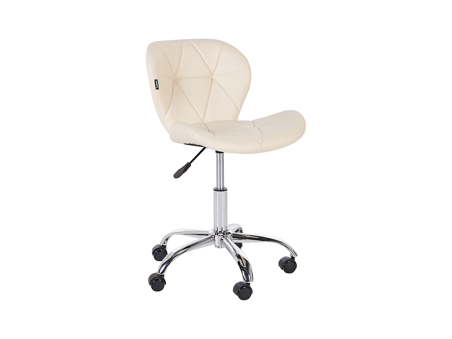 Barstuhl Sitzhocker Hocker mit Rollen beige Kunstleder ohne Armlehnen Valetta