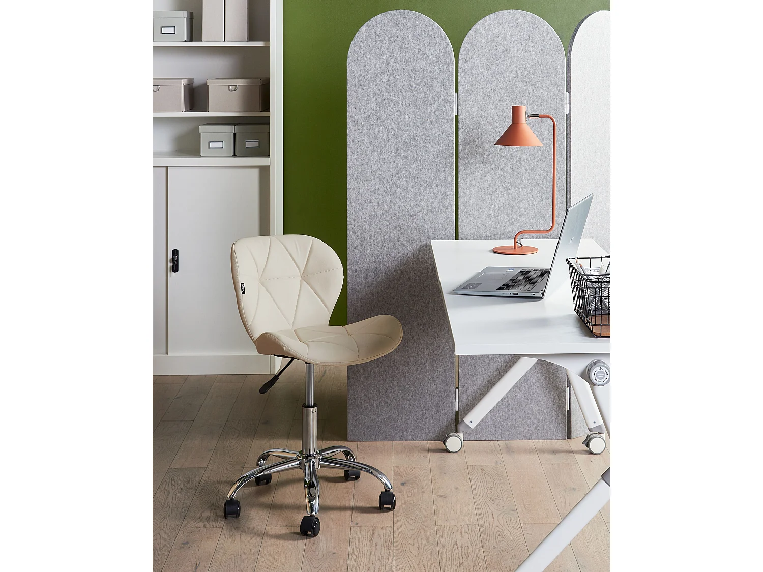 Sedia da scrivania VALETTA Pelle sintetica Beige