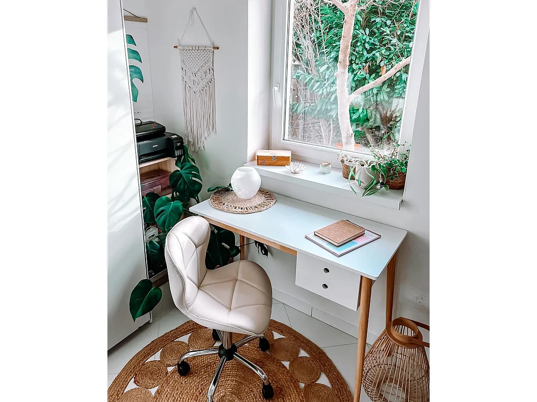Schreibtischstuhl drehbar VALETTA Kunstleder Beige