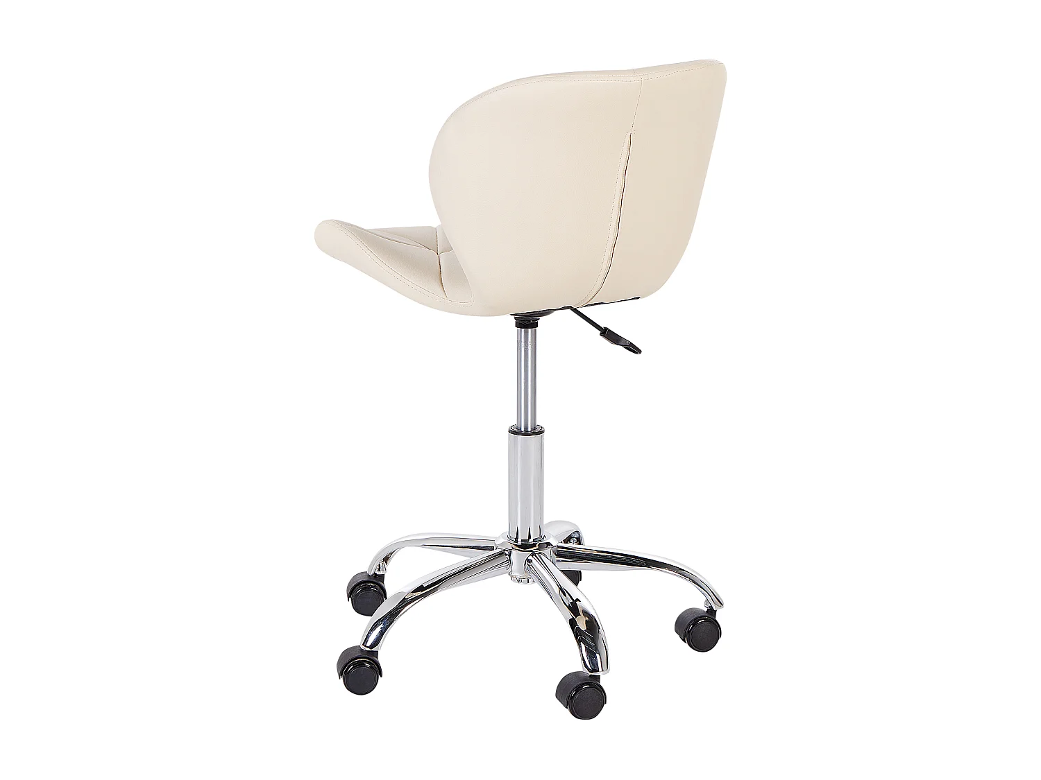 Barstuhl Sitzhocker Hocker mit Rollen beige Kunstleder ohne Armlehnen Valetta