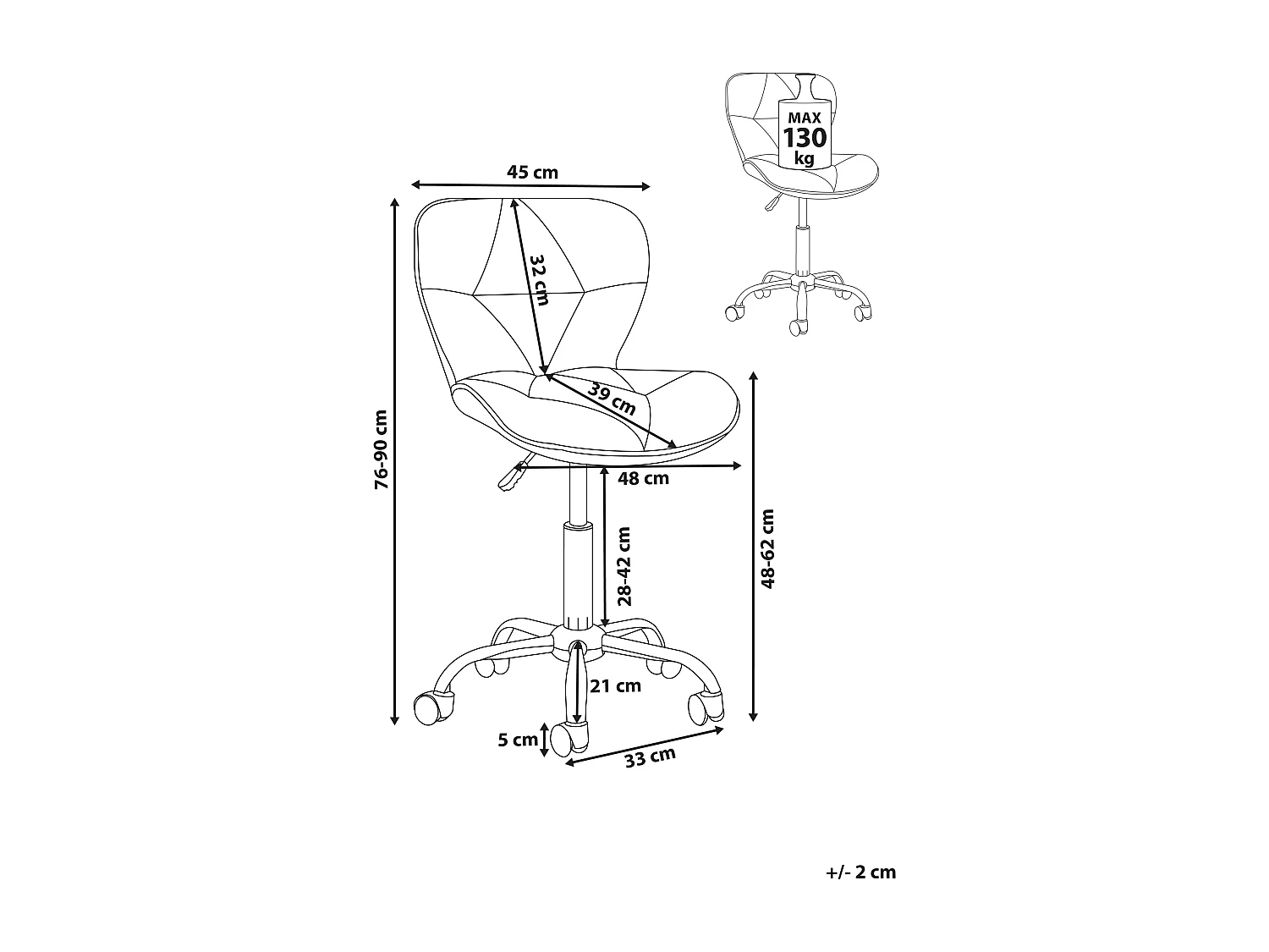 Sedia da scrivania VALETTA Pelle sintetica Beige