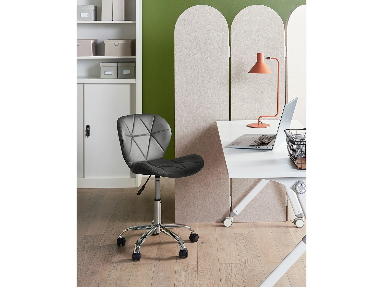 Chaise de bureau VALETTA Cuir PU Gris graphite