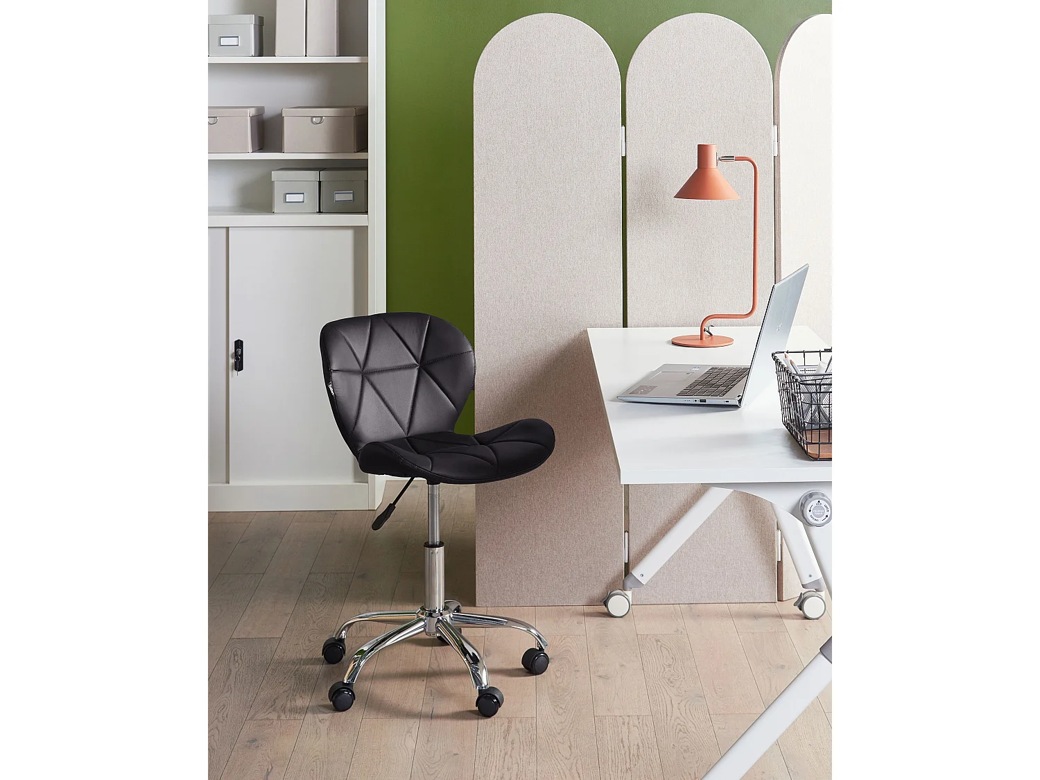 Chaise de bureau VALETTA Cuir PU Noir