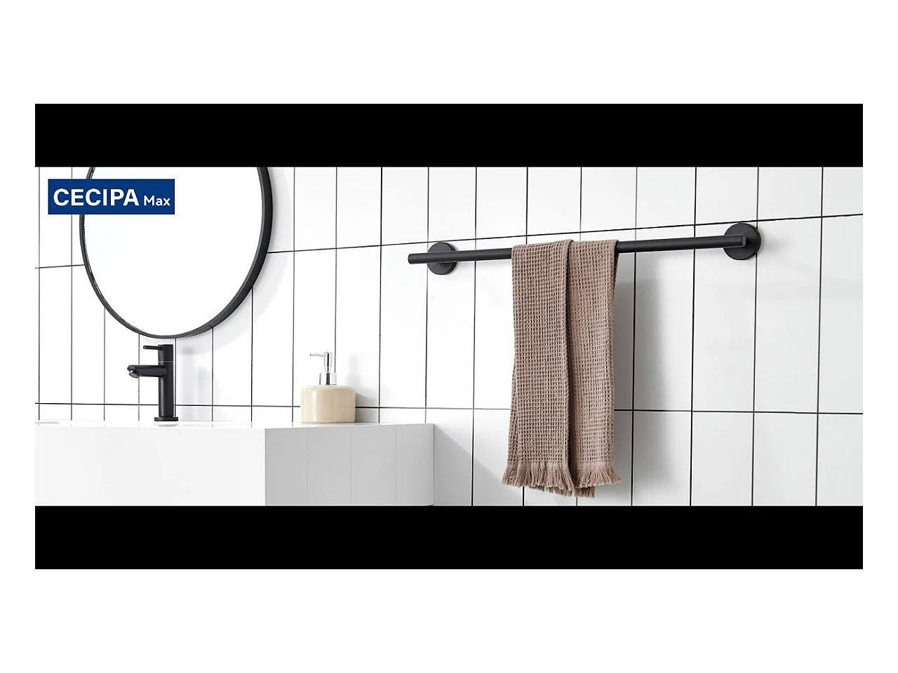 2 STK. Multifunktionaler Handtuchhalter aus Edelstahl 304 schwarz, einpoliger Handtuchhalter, geeignet für Badezimmer/Damenhandtücher/Küche