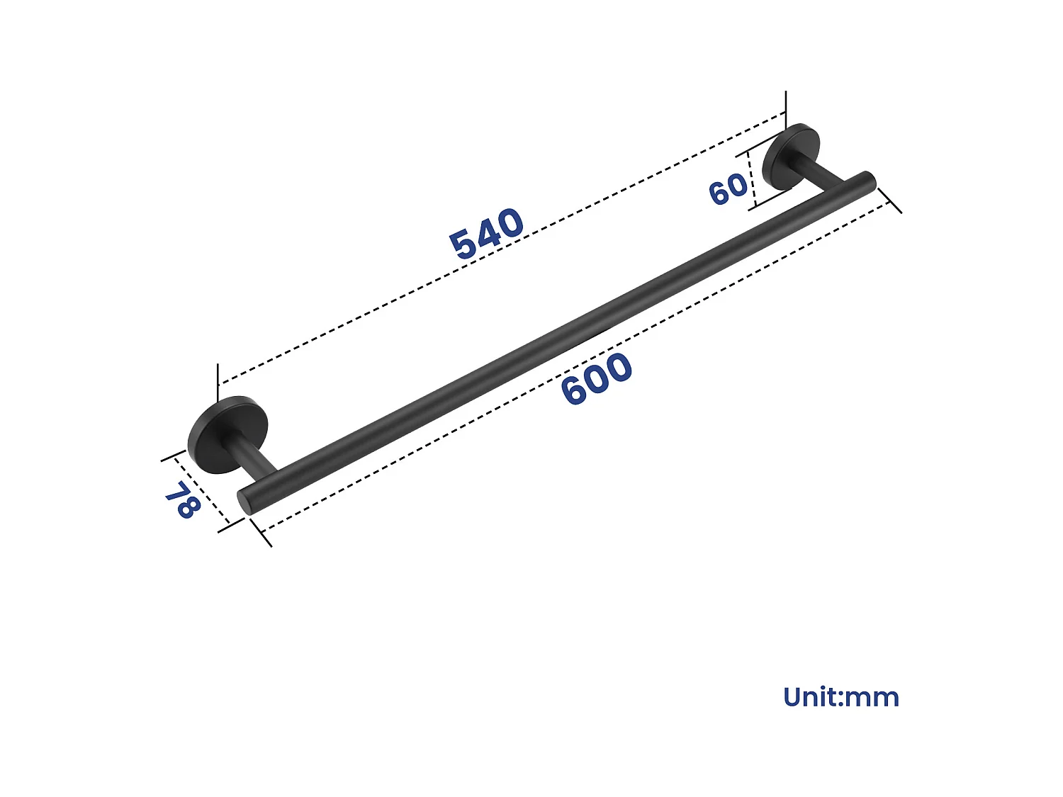2 STK. Multifunktionaler Handtuchhalter aus Edelstahl 304 schwarz, einpoliger Handtuchhalter, geeignet für Badezimmer/Damenhandtücher/Küche
