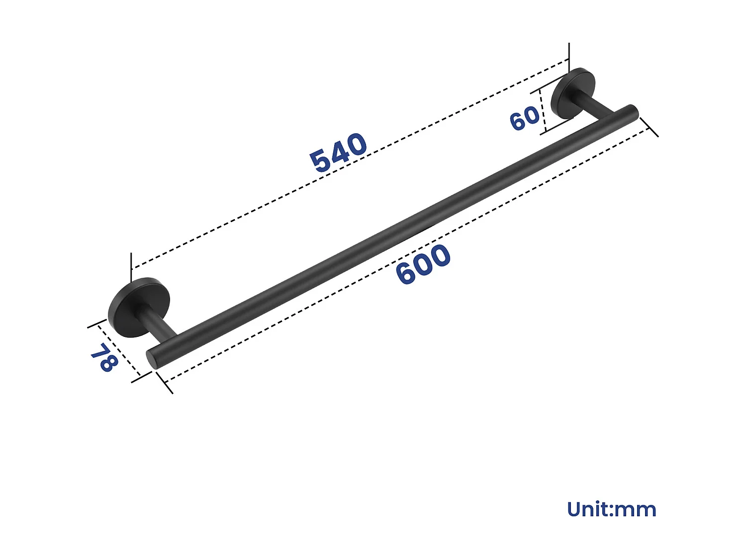 Toallero multifuncional de acero inoxidable de 2 piezas, toallero de un solo polo adecuado para baño/servilleta sanitaria (1 pieza negro, 1 pieza cepillado)