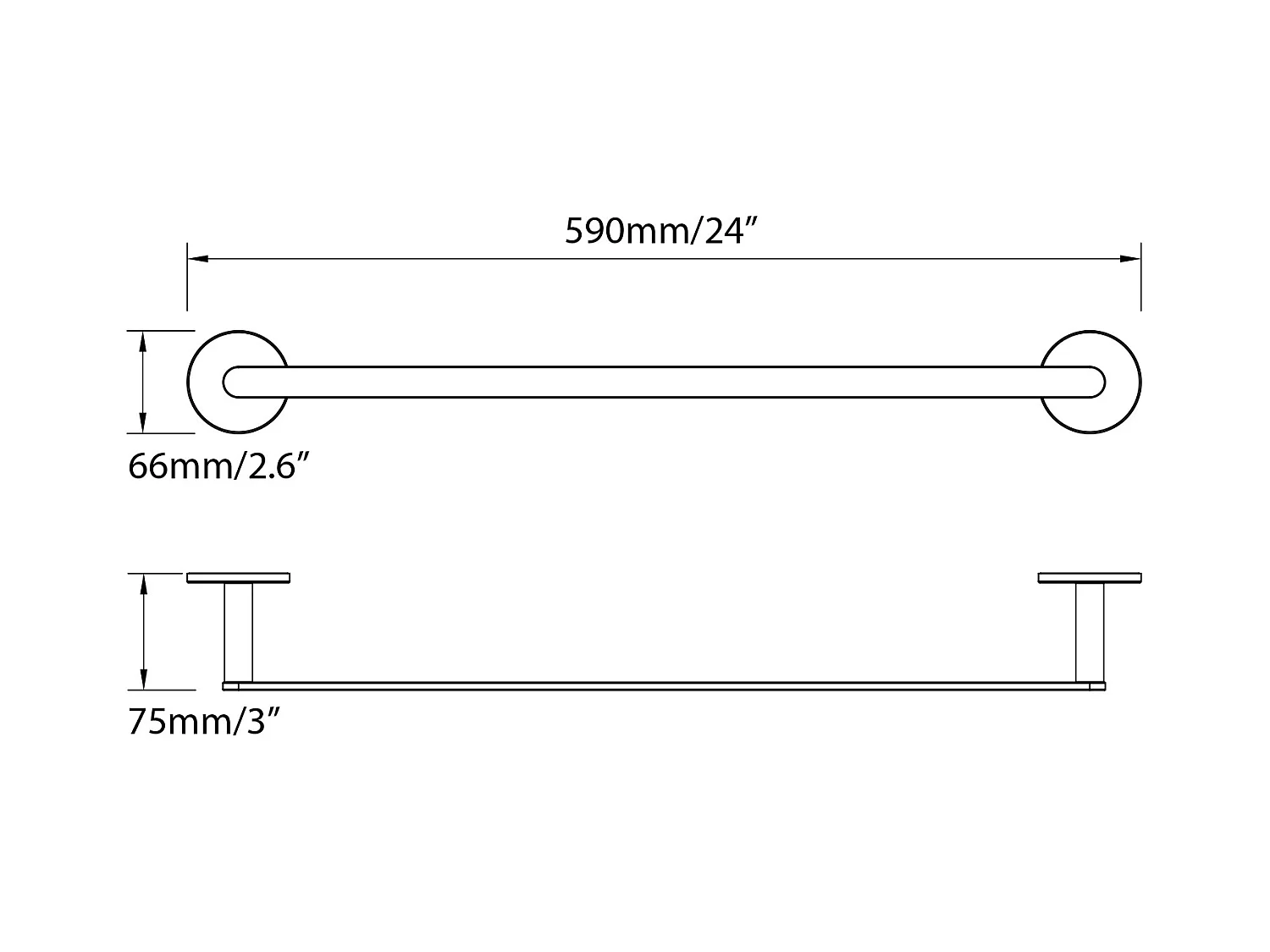 Cecipa MAX Porte-serviettes de Salle de Bain - Peut accrocher 2 Serviettes - Porte-serviettes Noir en Inox - Porte-serviettes pour Salle de Bain