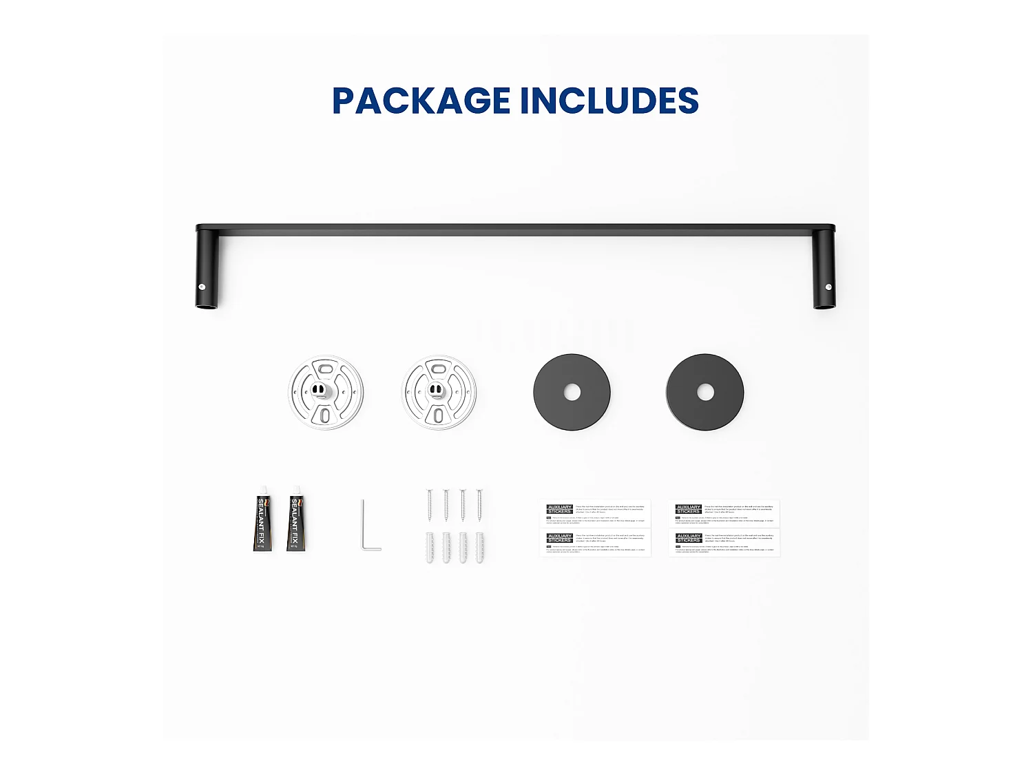 Cecipa MAX Porte-serviettes de Salle de Bain - Peut accrocher 2 Serviettes - Porte-serviettes Noir en Inox - Porte-serviettes pour Salle de Bain