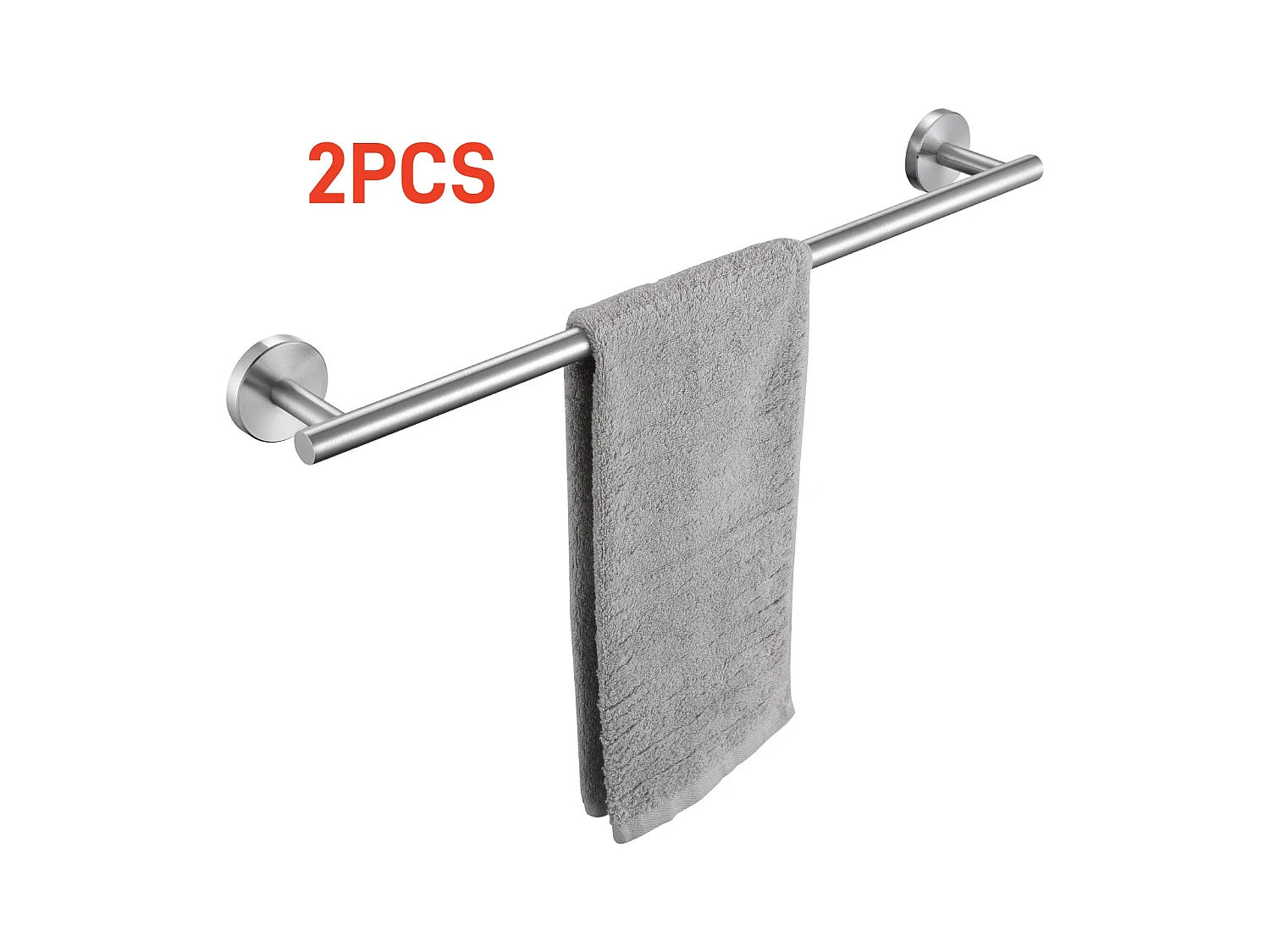 2PCS Porte-serviettes Multifonctionnel en Inox 304 Brossé, Porte-serviettes Unipolaire Adapté pour Salle de Bain/Serviette Hygiénique/Cuisine