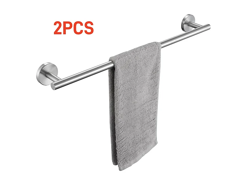 2PCS Porte-serviettes Multifonctionnel en Inox 304 Brossé, Porte-serviettes Unipolaire Adapté pour Salle de Bain/Serviette Hygiénique/Cuisine