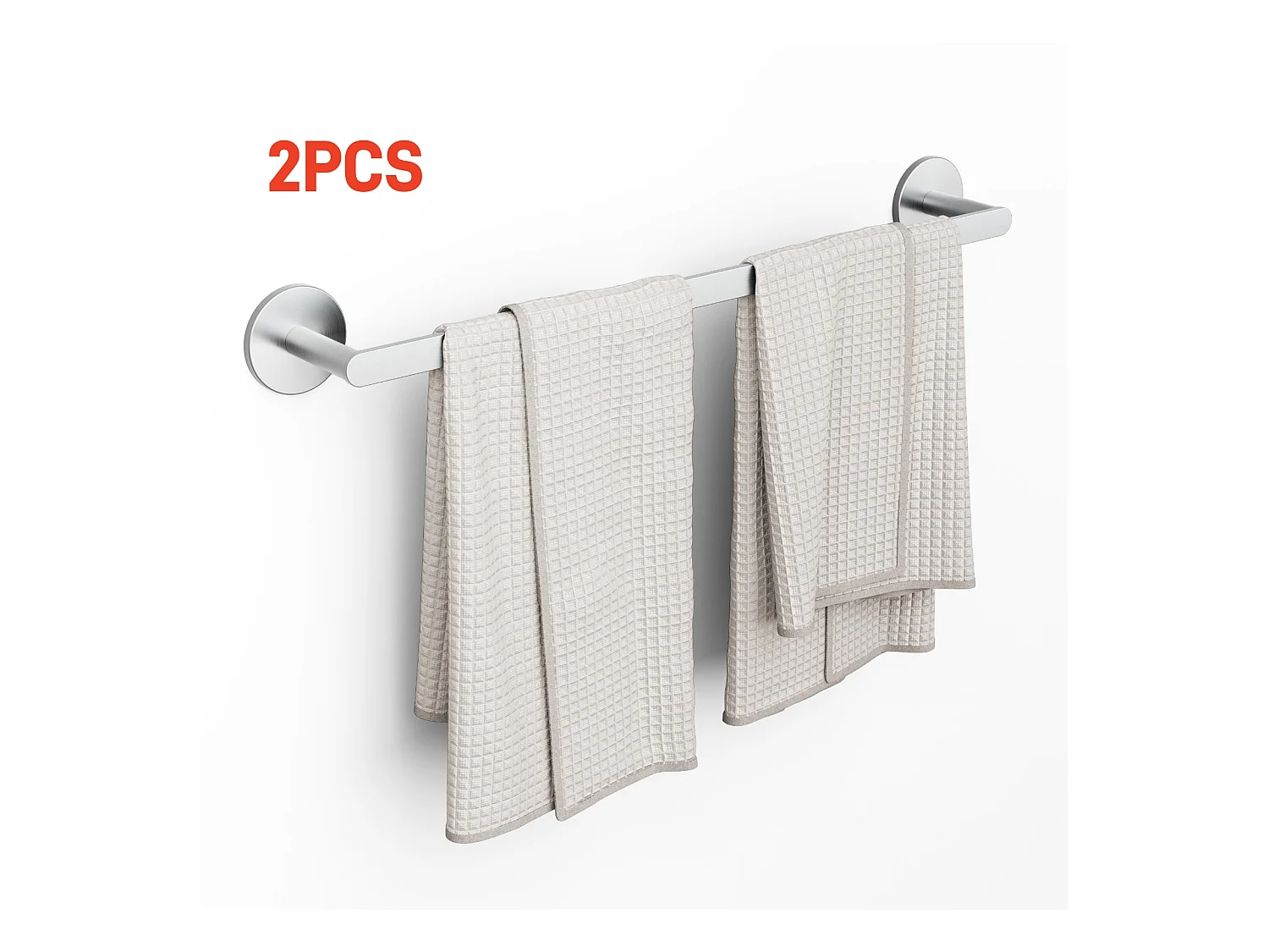 2pcs Cecipa max Porte-serviettes Multifonctionnel en Acier Inoxydable 304 Brossé, Porte-serviettes Peut accrocher 2 Serviettes- 59CM