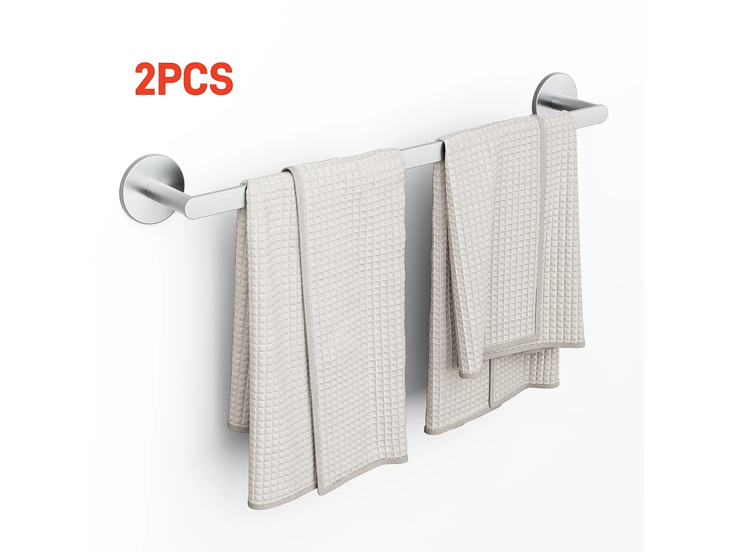 2pcs Cecipa max Porte-serviettes Multifonctionnel en Acier Inoxydable 304 Brossé, Porte-serviettes Peut accrocher 2 Serviettes- 59CM