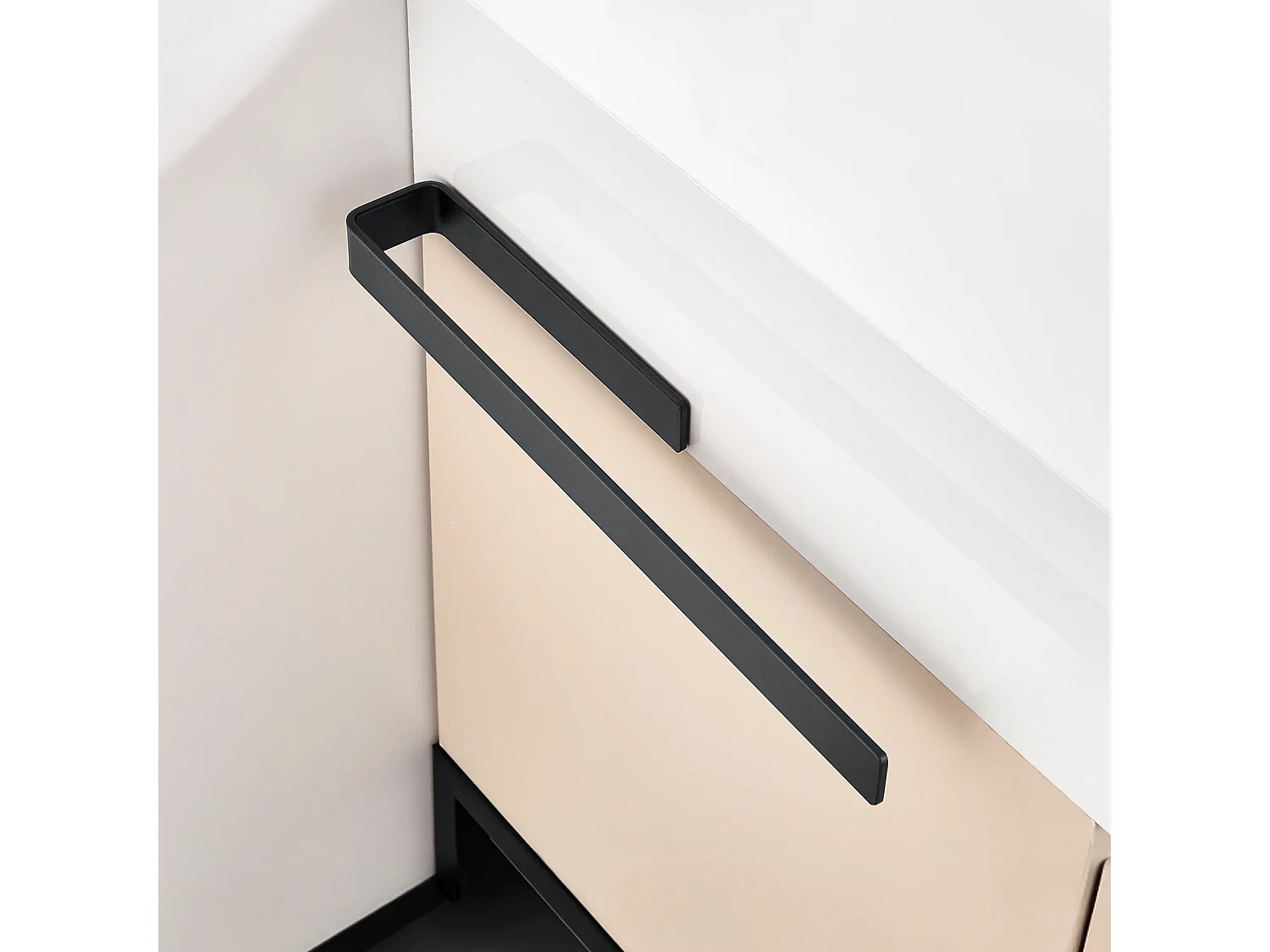 STKS Badkamer Handdoekenrek, CECIPA MAX Zwart Handdoekenrek, 40 cm Zijhanddoekrek voor Badkamermeubilair