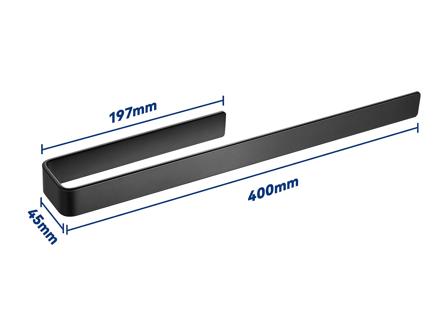 STKS Badkamer Handdoekenrek, CECIPA MAX Zwart Handdoekenrek, 40 cm Zijhanddoekrek voor Badkamermeubilair