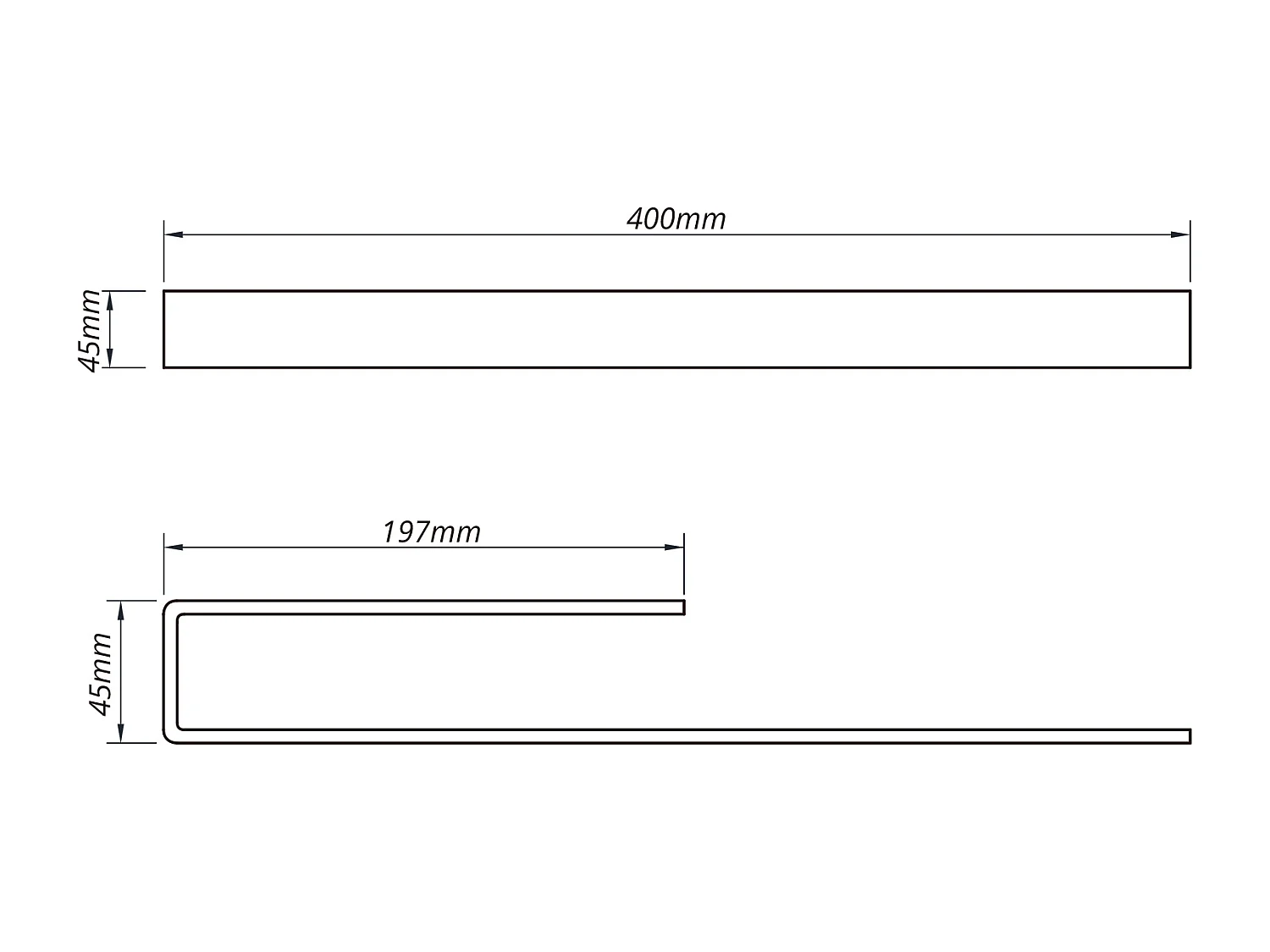 STKS Badkamer Handdoekenrek, CECIPA MAX Zwart Handdoekenrek, 40 cm Zijhanddoekrek voor Badkamermeubilair