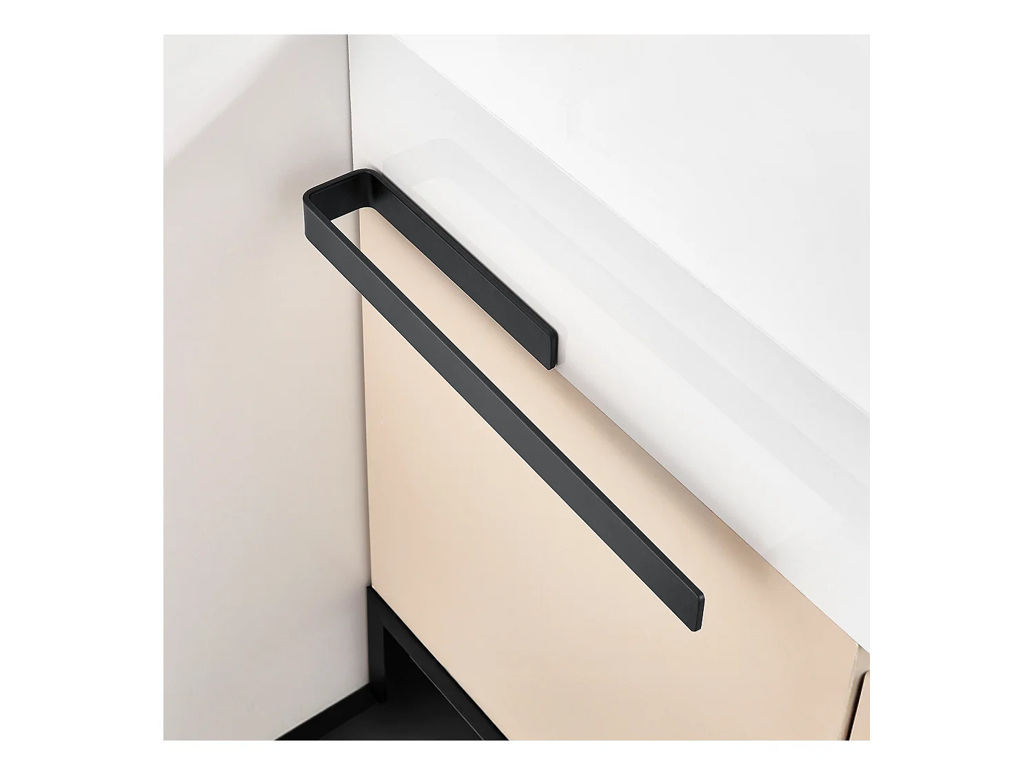 2PCS Porte-serviettes de Salle de Bain, CECIPA MAX Porte-serviettes Noir, 40 cm Porte-serviettes Latéral pour Meuble de Salle de Bain