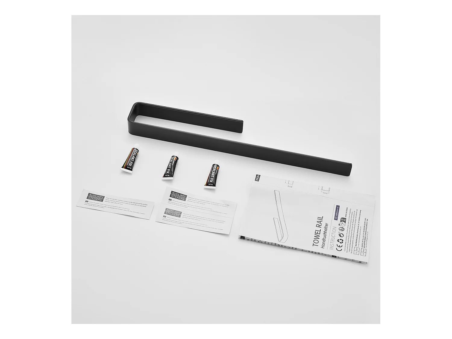 2PCS Porte-serviettes de Salle de Bain, CECIPA MAX Porte-serviettes Noir, 40 cm Porte-serviettes Latéral pour Meuble de Salle de Bain