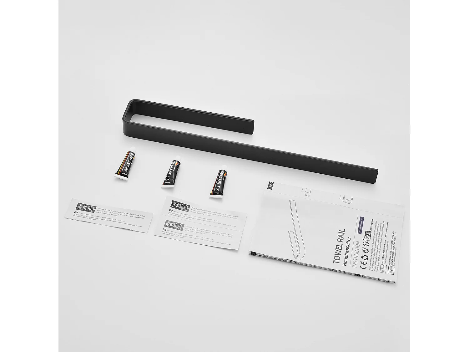 2PCS Porte-serviettes de Salle de Bain, CECIPA MAX Porte-serviettes Noir, 40 cm Porte-serviettes Latéral pour Meuble de Salle de Bain