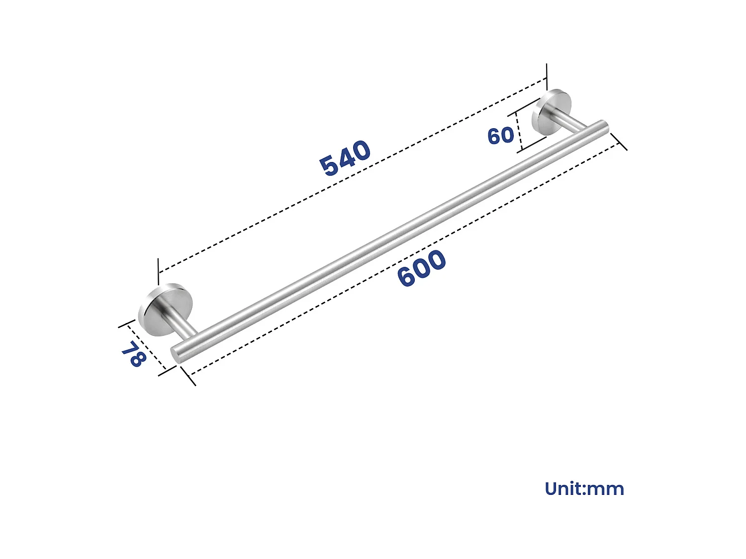 Multifunktionaler Handtuchhalter aus gebürstetem Edelstahl 304, einpoliger Handtuchhalter, geeignet für Badezimmer/Damenhandtücher/Küche