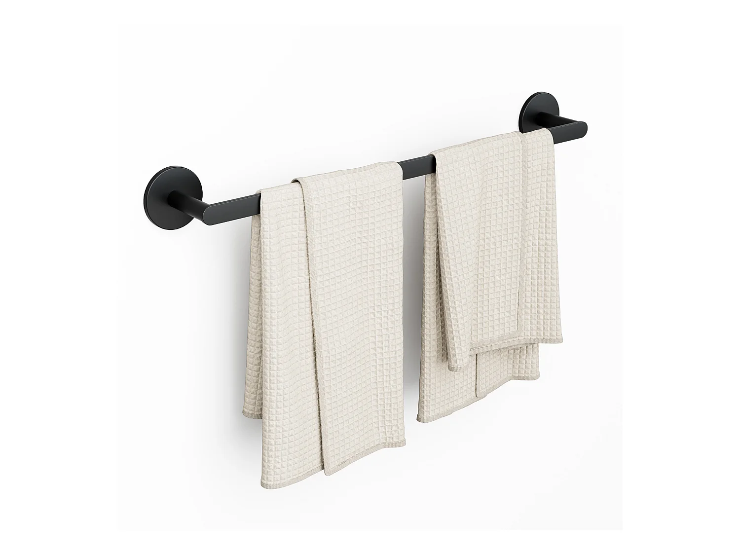 Cecipa max multifunctioneel 304 roestvrij staal handdoekenrek zwart, handdoekenrek kan 2 handdoeken ophangen - 59CM