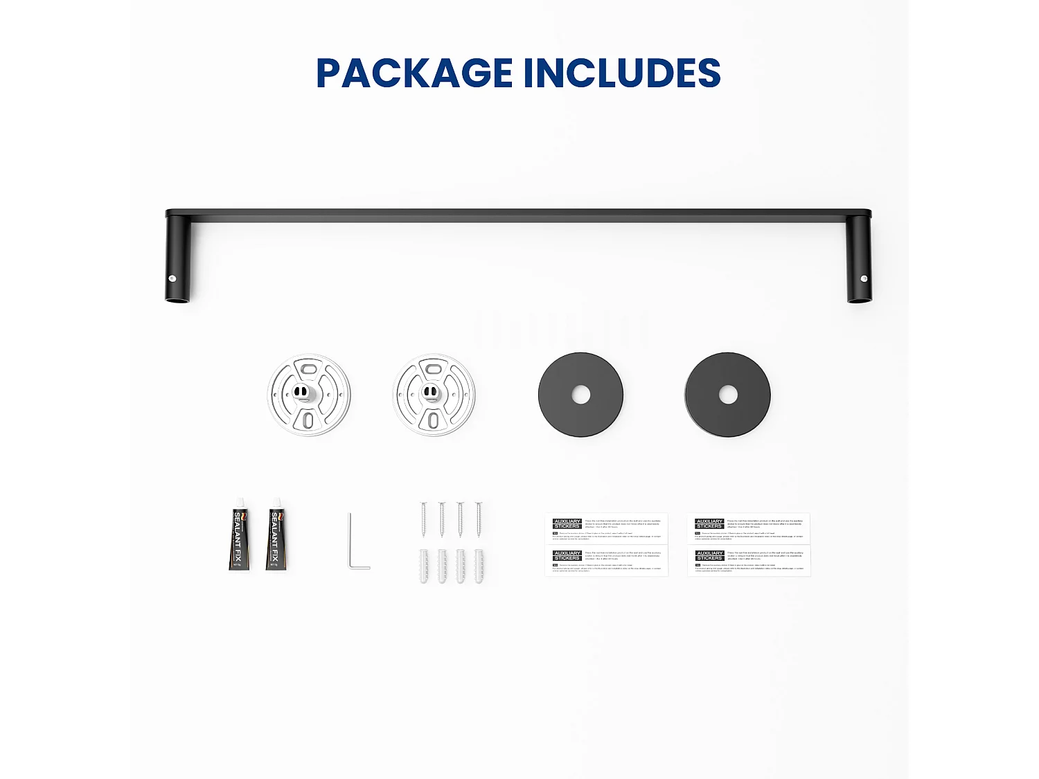 Cecipa max Porte-serviettes Multifonctionnel en Acier Inoxydable 304 Noir, Porte-serviettes Peut accrocher 2 Serviettes- 59CM