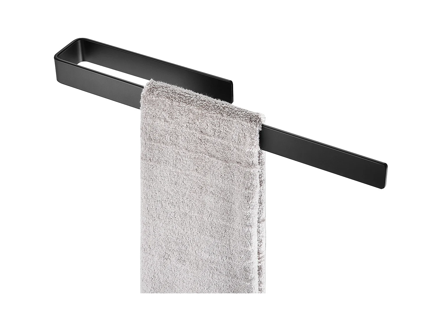 Cecipa MAX Porte-serviettes Latéral pour Meuble de Salle de Bain 40 cm - Porte-serviettes Multifonctionnel en Alliage d'aluminium - Noir