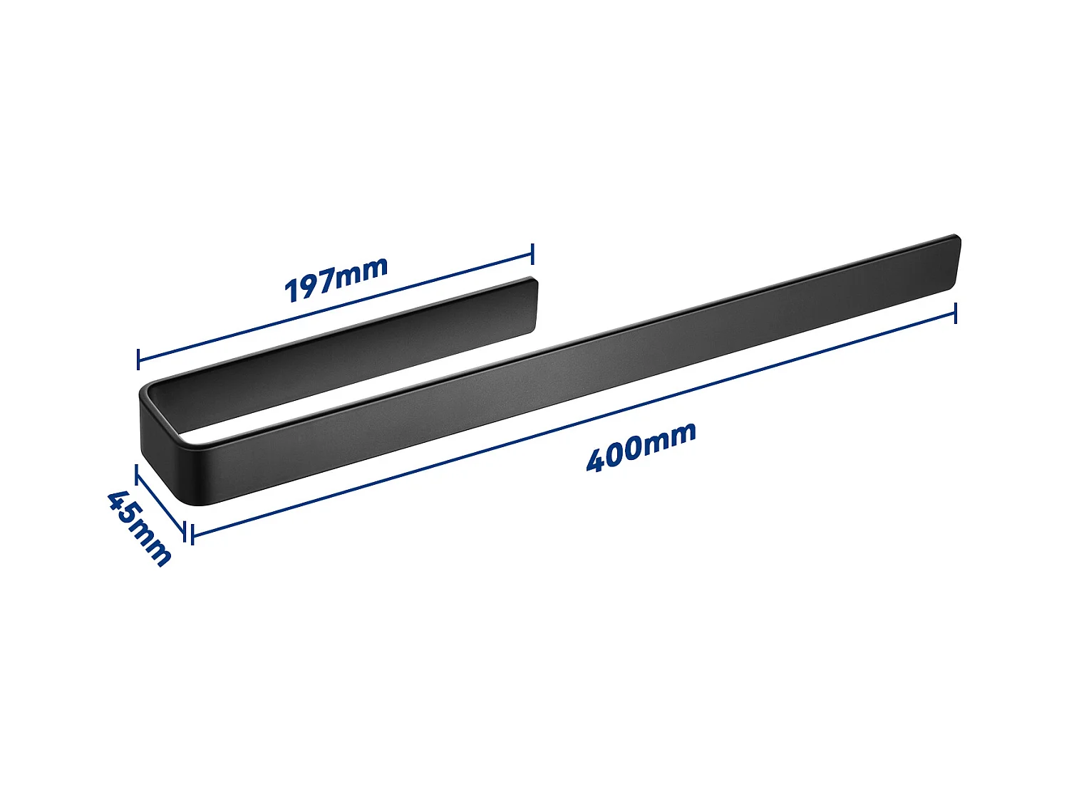 Cecipa MAX Zijhanddoekrek voor badkamermeubels 40 cm - Multifunctioneel handdoekenrek van aluminiumlegering - Zwart