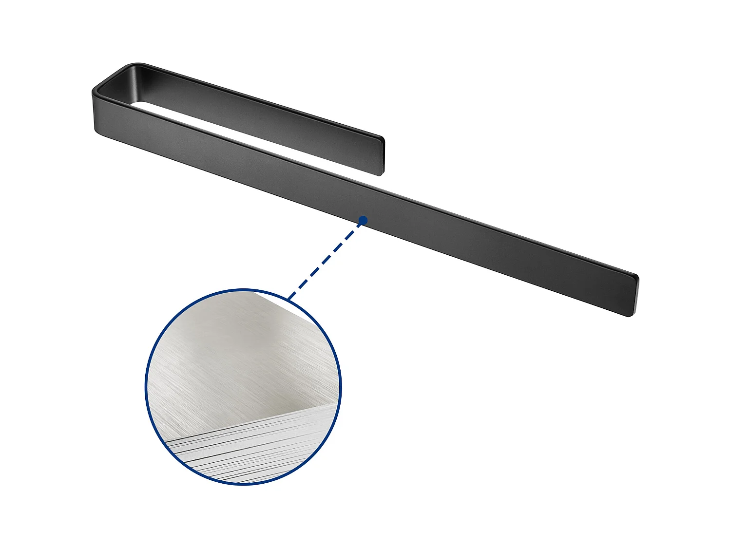Cecipa MAX Zijhanddoekrek voor badkamermeubels 40 cm - Multifunctioneel handdoekenrek van aluminiumlegering - Zwart