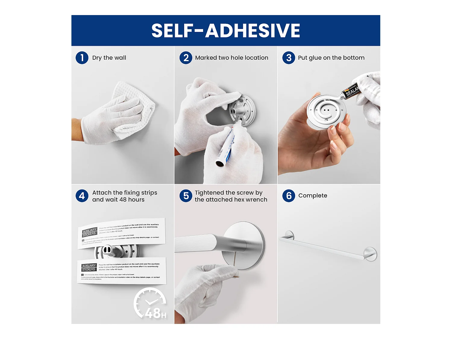 Cecipa MAX Porte-serviettes de Salle de Bain - Peut accrocher 2 Serviettes - Porte-serviettes Brossé en Inox - Porte-serviettes pour Salle de Bain