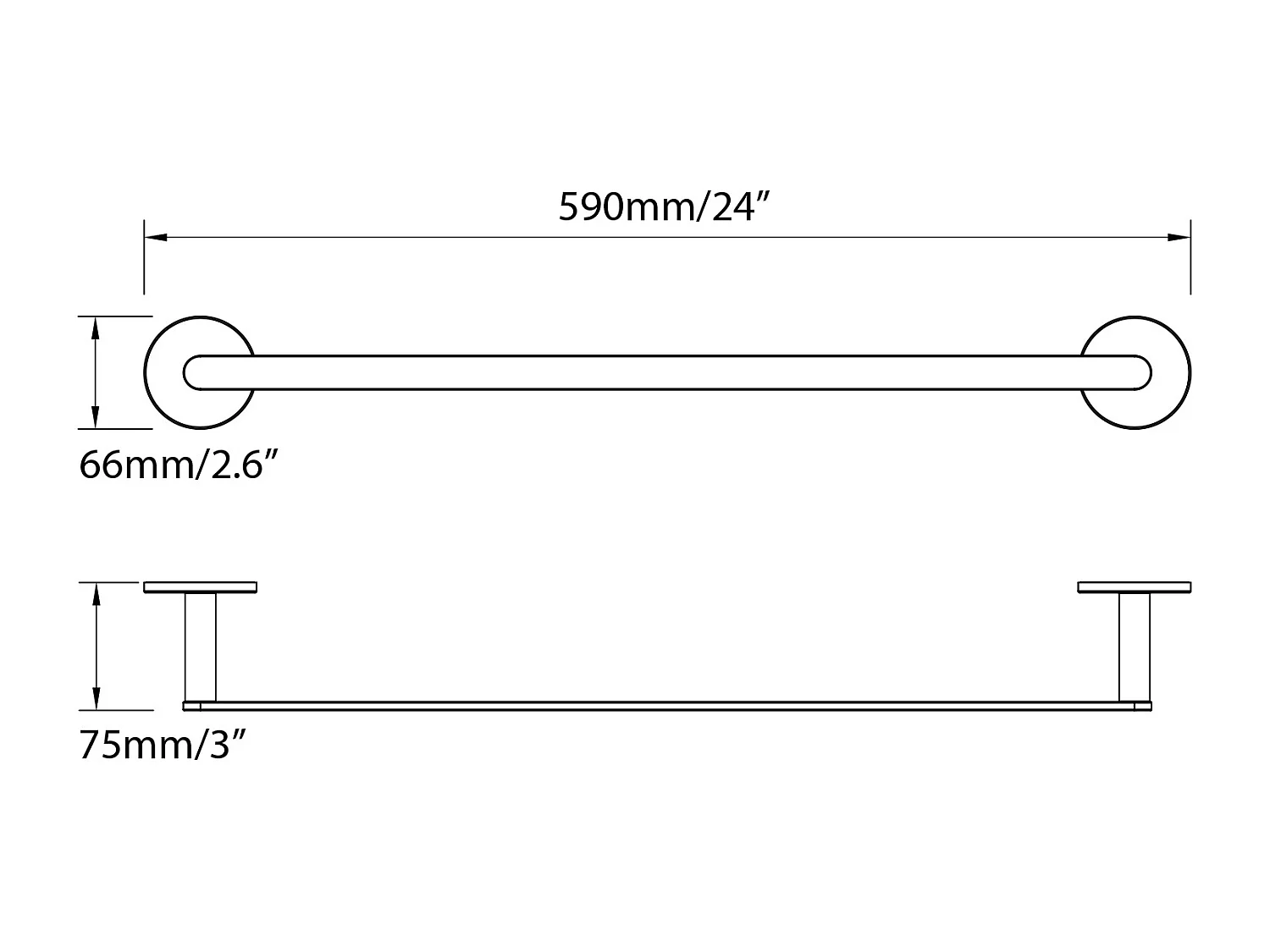 Cecipa max Multifunctioneel geborsteld 304 roestvrij staal handdoekenrek, handdoekenrek kan 2 handdoeken ophangen - 59CM