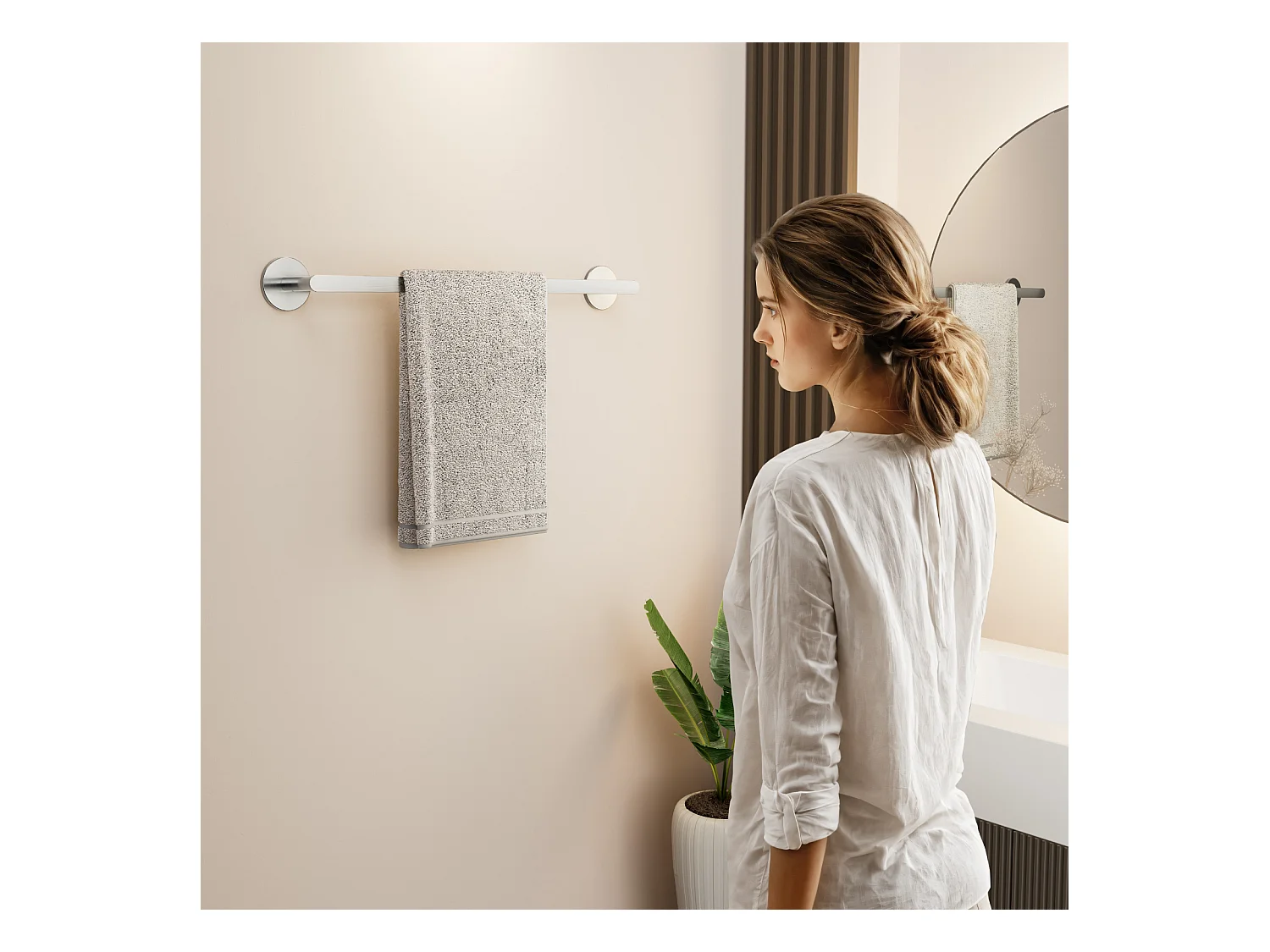 Cecipa max Multifunktionaler Handtuchhalter aus gebürstetem Edelstahl 304, zum Aufhängen von 2 Handtüchern – 59 cm