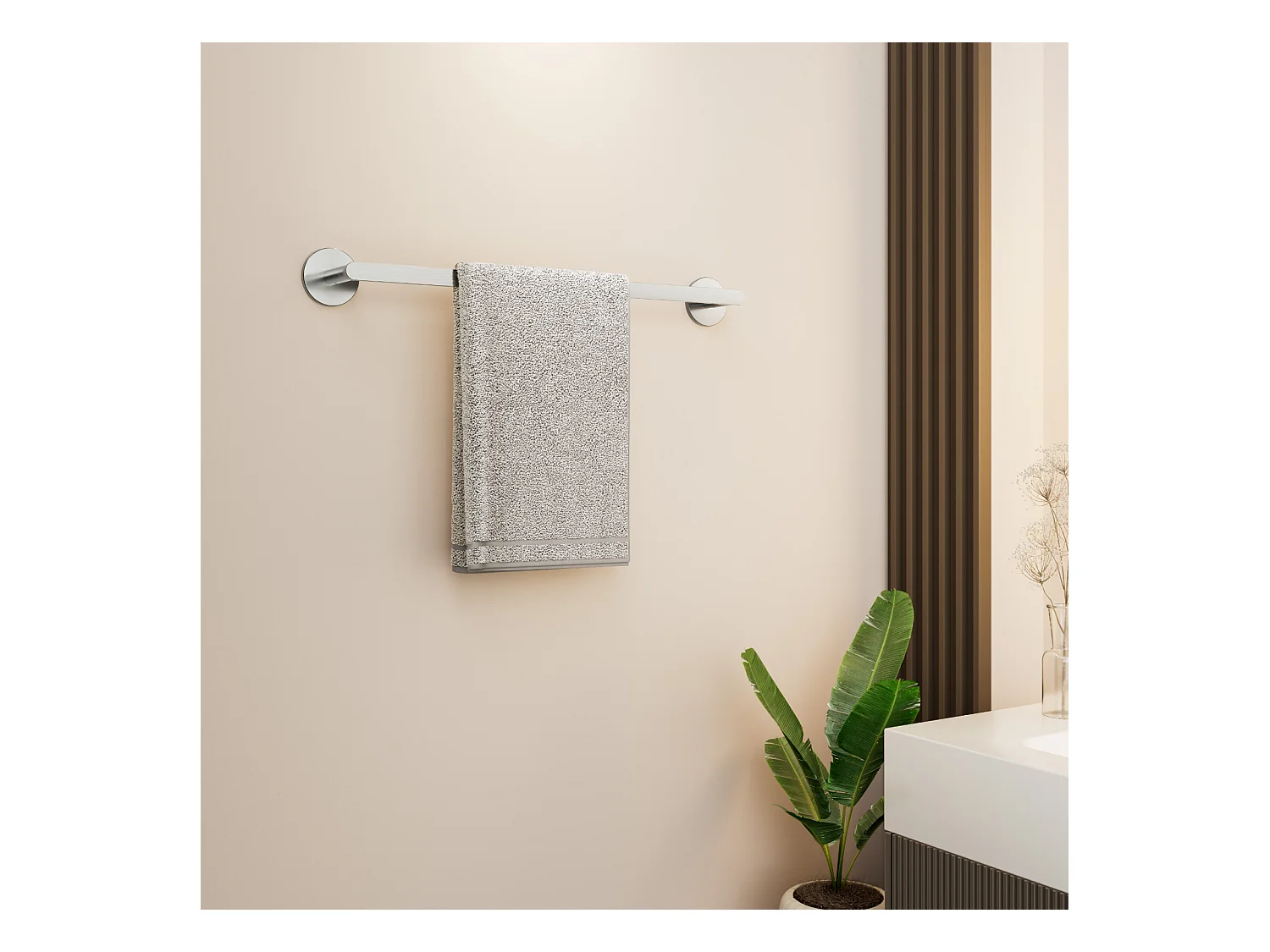 Cecipa max Multifunktionaler Handtuchhalter aus gebürstetem Edelstahl 304, zum Aufhängen von 2 Handtüchern – 59 cm