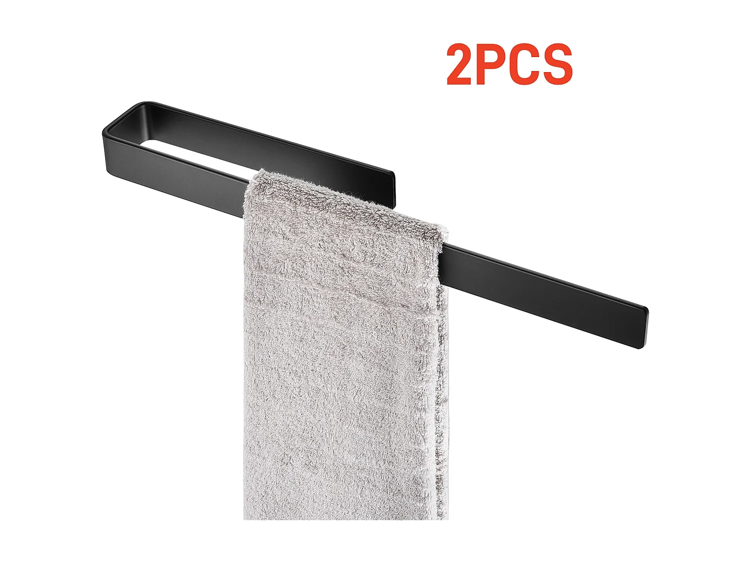 Cecipa MAX 2PZ Portasciugamani Laterale per Mobile Bagno 40 cm - Portasciugamani Multifunzionale in Lega di Alluminio - Nero