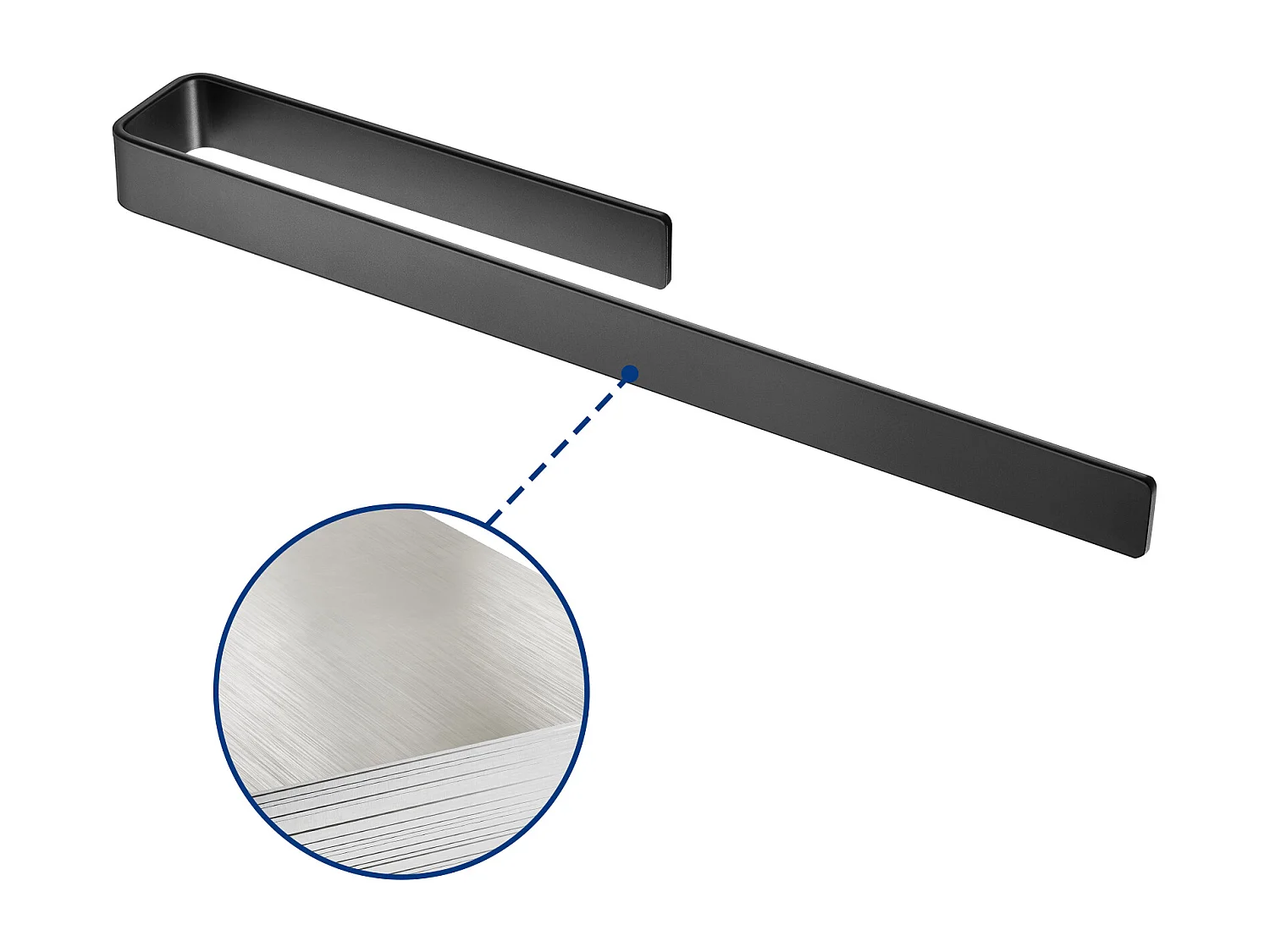 Cecipa MAX 2PZ Portasciugamani Laterale per Mobile Bagno 40 cm - Portasciugamani Multifunzionale in Lega di Alluminio - Nero