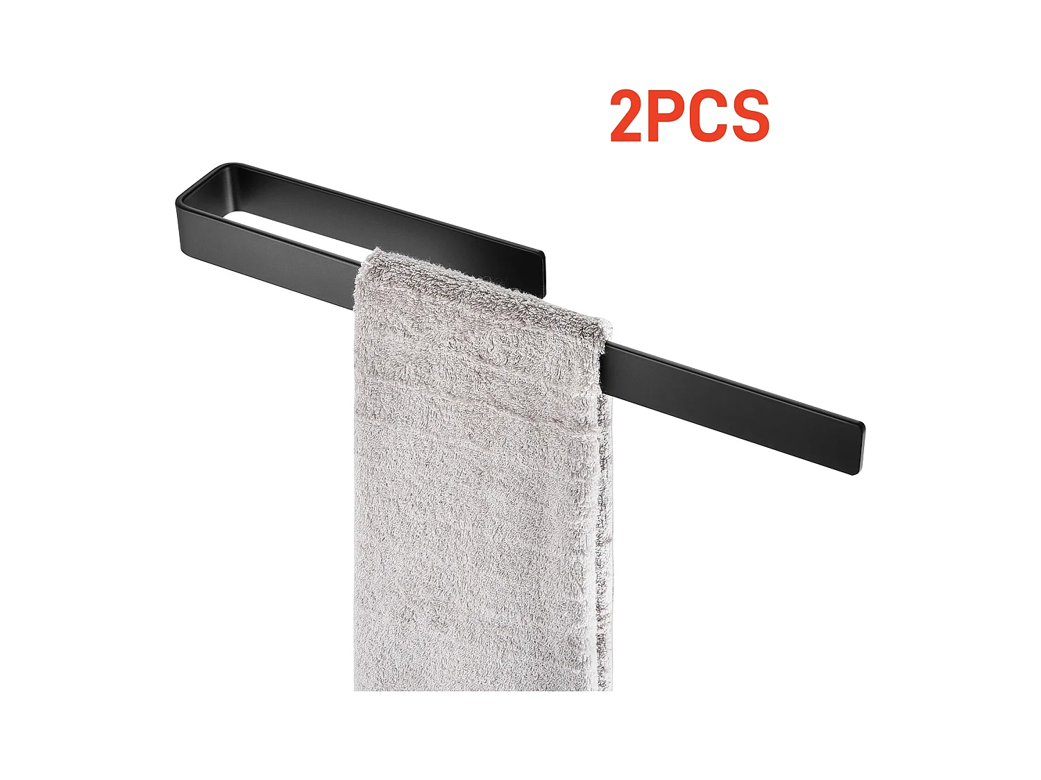 Cecipa MAX 2PCS handdoekrek aan de zijkant voor badkamerkast 40 cm - multifunctioneel handdoekenrek van aluminiumlegering - zwart