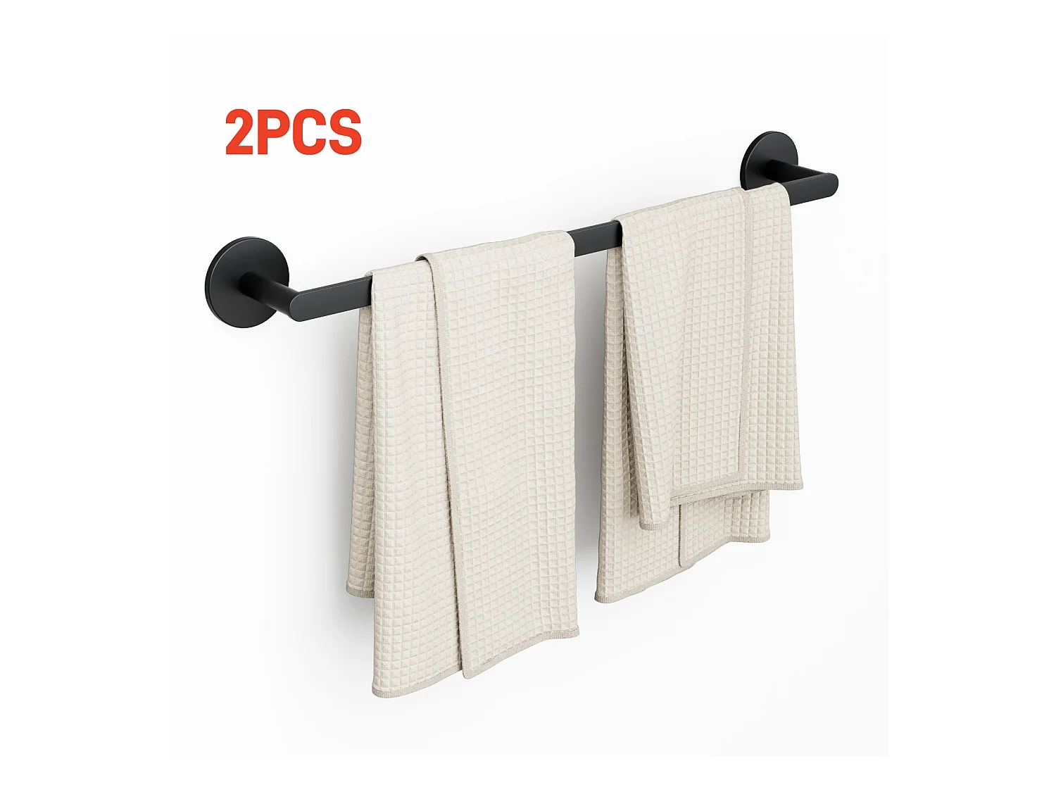 stuks Cecipa max multifunctioneel 304 roestvrij staal handdoekenrek zwart, handdoekenrek kan 2 handdoeken ophangen - 59 cm