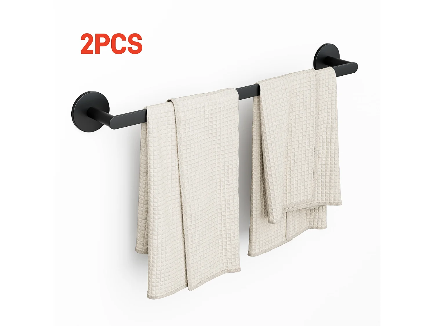 2pcs Cecipa max Porte-serviettes Multifonctionnel en Acier Inoxydable 304 Noir, Porte-serviettes Peut accrocher 2 Serviettes- 59CM