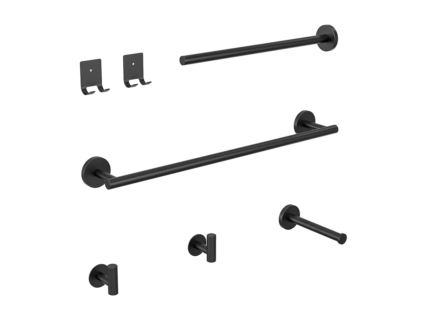 Cecipa MAX Noir Porte-serviettes Mural Salle de Bain Porte-papier Hygiénique en Acier Inoxydable Ensemble de Suspension de Salle de Bain 4 Pièces