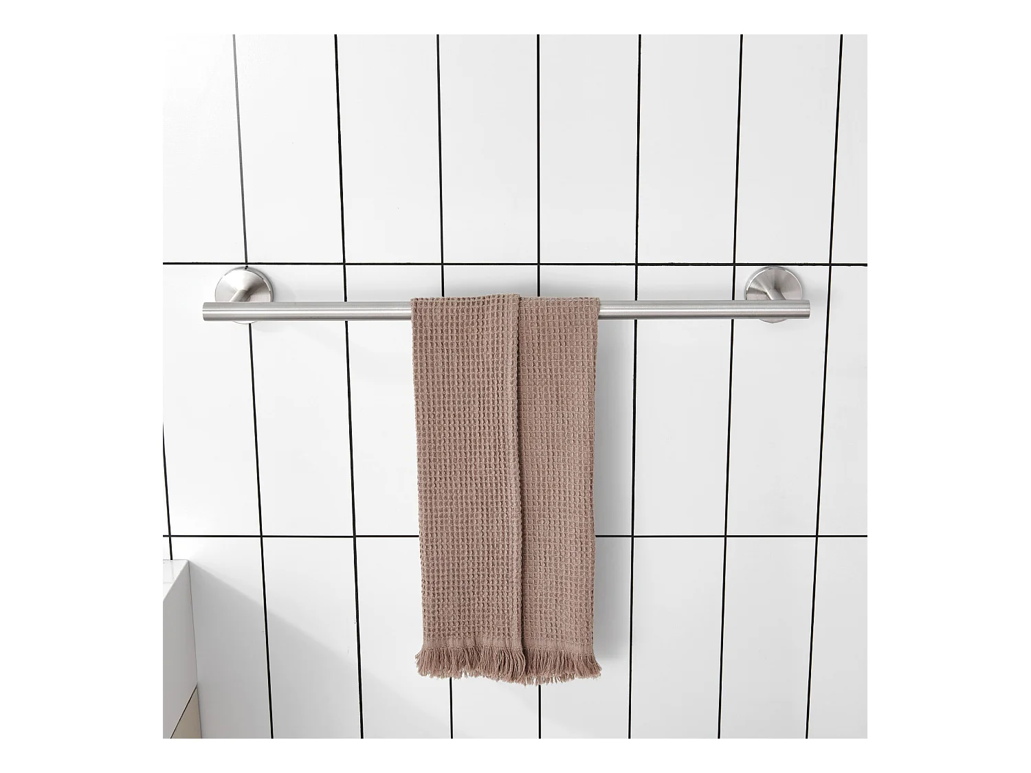 Cecipa MAX Handtuchhalter fürs Badezimmer – Handtuchstange aus gebürstetem Edelstahl 304 – Handtuchstange mit einer Stange, geeignet für das Badezimmer