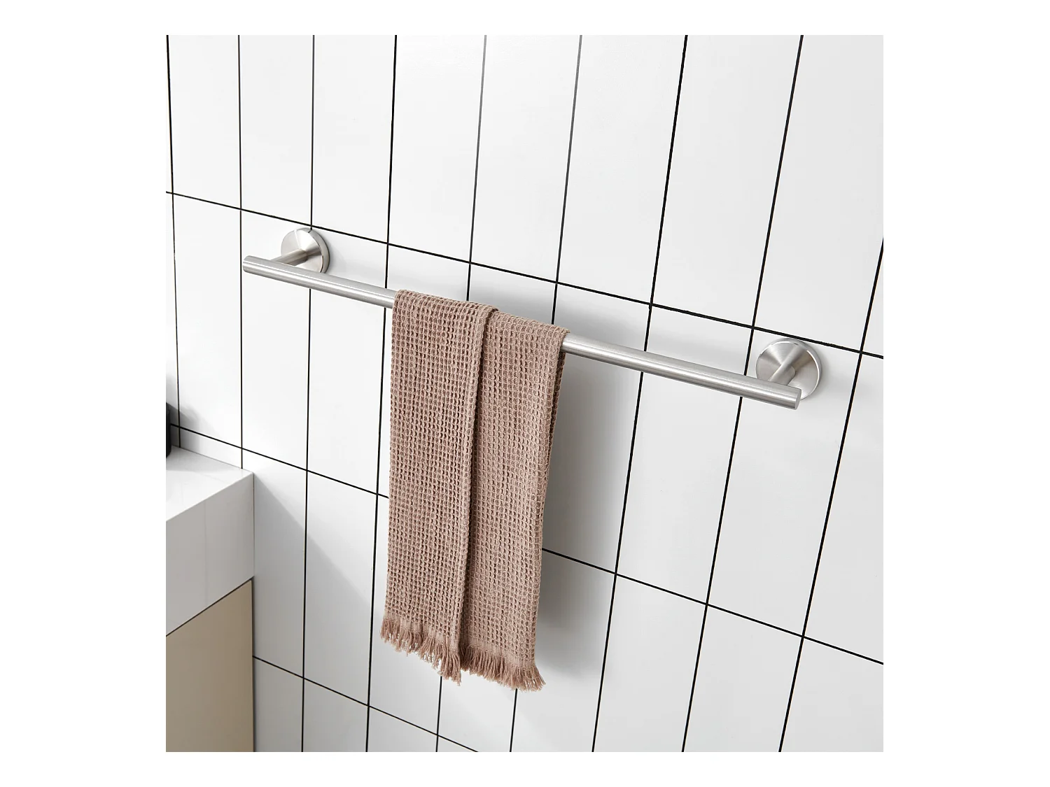 Cecipa MAX Handtuchhalter fürs Badezimmer – Handtuchstange aus gebürstetem Edelstahl 304 – Handtuchstange mit einer Stange, geeignet für das Badezimmer