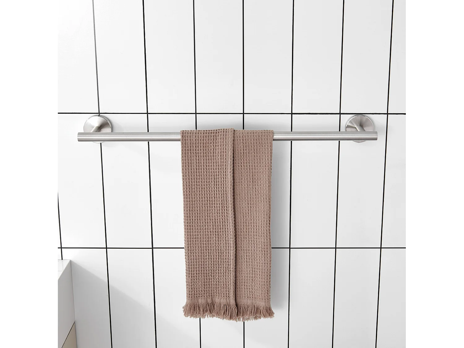 Cecipa MAX Handtuchhalter fürs Badezimmer – Handtuchstange aus gebürstetem Edelstahl 304 – Handtuchstange mit einer Stange, geeignet für das Badezimmer