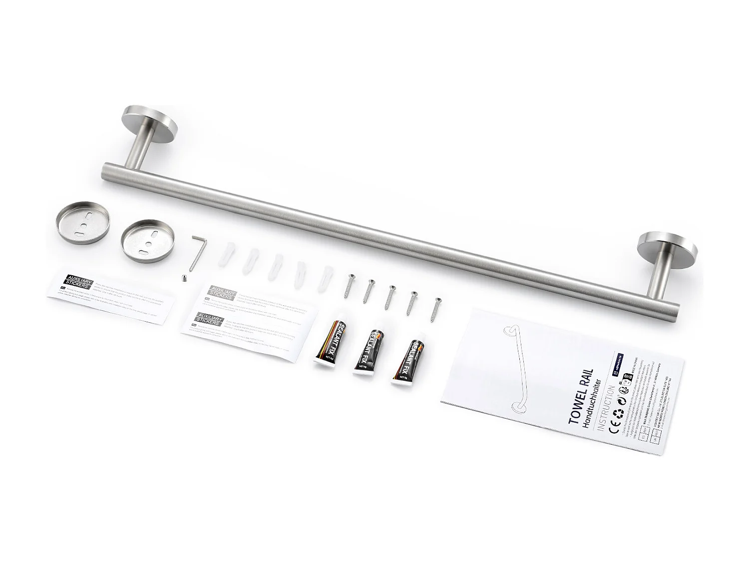 Cecipa MAX Porte-serviettes de Salle de Bain - Porte-serviettes Brossé en Acier Inoxydable 304 - Porte-serviettes Unipolaire Adapté pour Salle de Bain