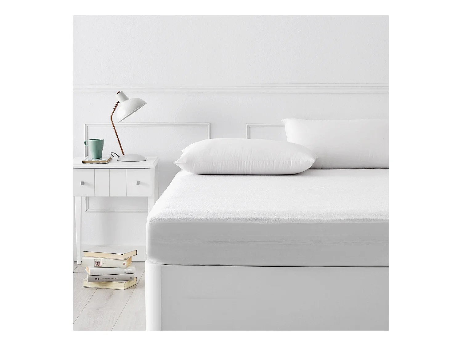 Protège-matelas tricoté respirant anti-acariens