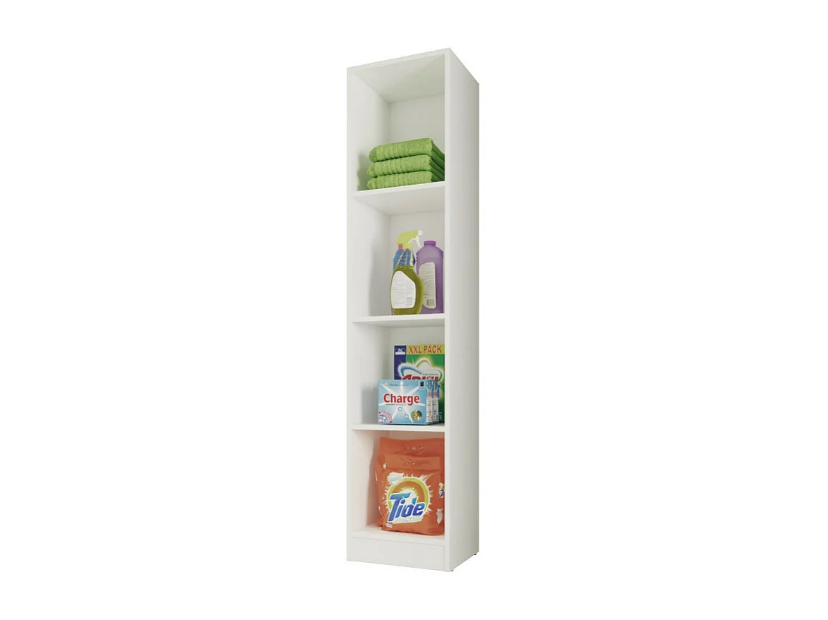 Armoire 1 Porte Blanche Mutifonctions 4 Niches L 35 H 160.6 P 31.5 cm