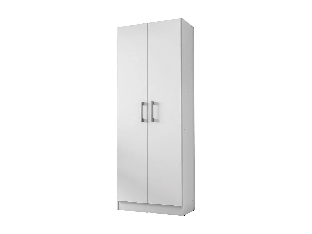 Armoire 2 Portes Blanche Multifonctions 5 Niches L 61 H 160.6 P 31.5 cm